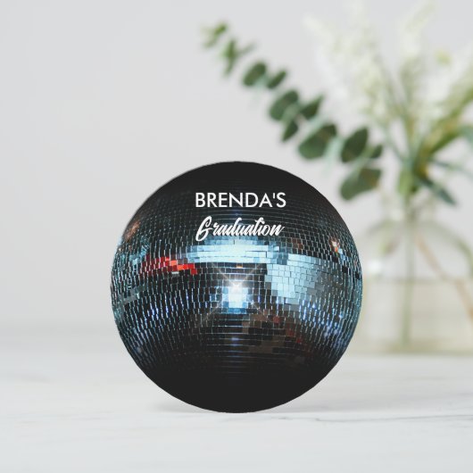 Disco bal afstuderen kaart (Staand voorkant)