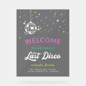 Disco Bal Bachelorette Weekend Welkom Acryl Bord (Voorkant)