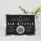 Disco Bal Bar Mitswa Uitnodiging (Staand voorkant)
