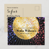 disco bal Briefkaart uitnodiging (Voorkant / Achterkant)