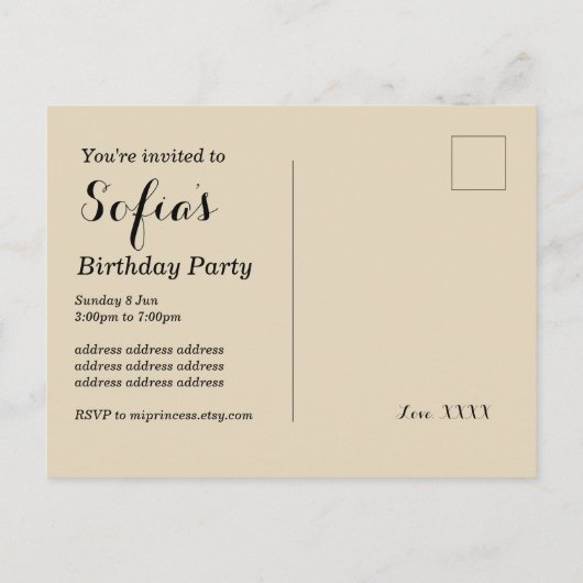 disco bal Briefkaart uitnodiging (Achterkant)