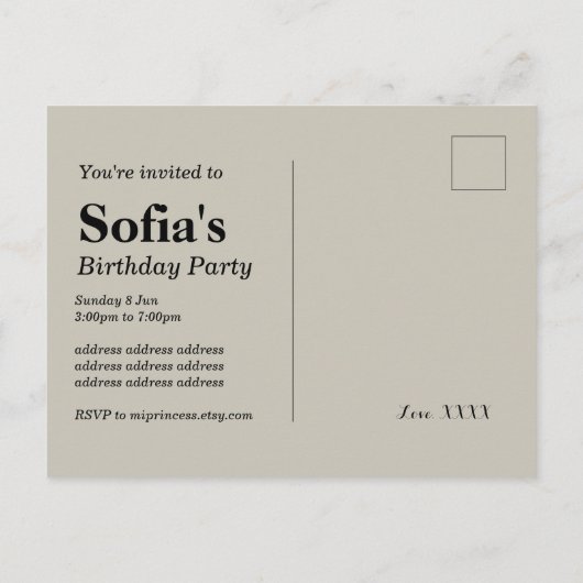 disco bal Briefkaart uitnodiging (Achterkant)