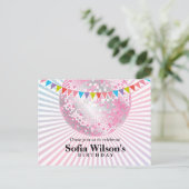 disco bal Briefkaart uitnodiging (Staand voorkant)