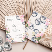 Disco bal bruiloft uitnodiging Floral