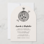 Disco bal bruiloft uitnodiging gebogen (Voorkant)