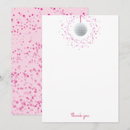 Disco Bal Dans Roze Bedankkaart