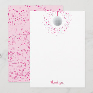 Disco Bal Dans Roze Bedankkaart