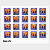 Disco Bal Dansfeest Silhouet Vierkante Sticker (Vel)
