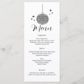 Disco bal dinermenu menu (Voorkant)