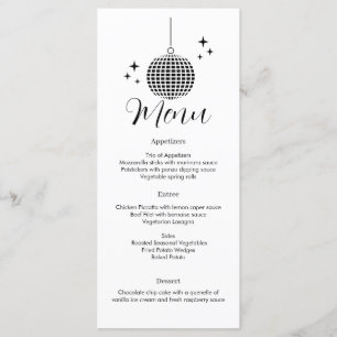 Disco bal dinermenu menu