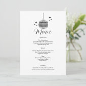 Disco Bal Dinner Menu Kaart (Staand voorkant)
