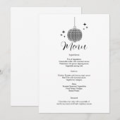 Disco Bal Dinner Menu Kaart (Voorkant / Achterkant)