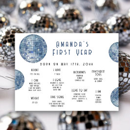 Disco bal Eerste Verjaardag Mijlpaal Verjaardag Poster