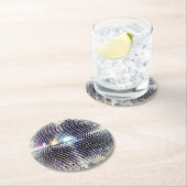 Disco bal faux realistisch ronde kartonnen onderzetter (Insitu)