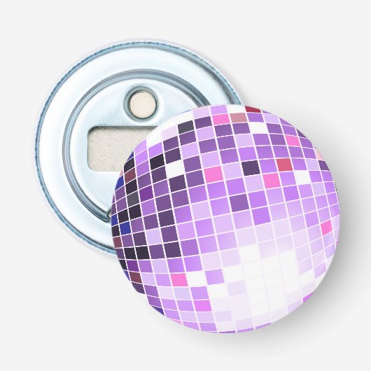 Disco Bal, Glitter Bal of spiegelbal Button Flesopener (Voorkant)