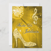 Disco bal, glitterschoenen Pensioen Kaart (Voorkant)