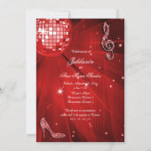 Disco bal, glitterschoenen Pensioenfeest Kaart (Achterkant)