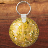 Disco Bal Gouden Sleutelhanger (Voorkant)