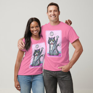 Disco Bal Kat Cartoon Plezier Kunst T-shirt