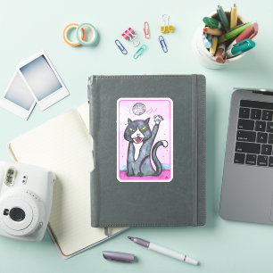 Disco Bal Kat Ondeugend Dansend Cartoon Plezier Ku Sticker