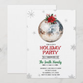 Disco Bal Kerstfeest Uitnodiging (Voorkant / Achterkant)