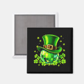 Disco Bal Leprechaun Hoed Ierse Klaver St Patrick Magneet (Voorkant / Achterkant)