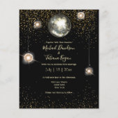 disco bal lichten glitters bruiloft uitnodiging flyer (Voorkant)