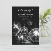 Disco bal Lichten Laten we dansen Feest Kaart (Staand voorkant)