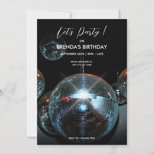 Disco bal Lichten Party Kaart (Voorkant)