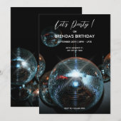 Disco bal Lichten Party Kaart (Voorkant / Achterkant)