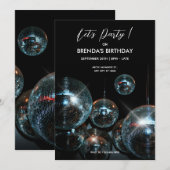 Disco bal Lichten Verjaardagsfeestje Kaart (Voorkant / Achterkant)