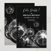 Disco bal Lichtjes Laten we Dansfeest Kaart (Voorkant / Achterkant)