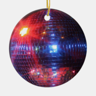 Disco-bal met laserbalken keramisch ornament