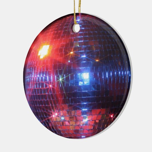 Disco-bal met laserbalken keramisch ornament (Links)