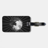 Disco Bal met Zwarte Achtergrond Bagagelabel (Achterkant horizontaal)