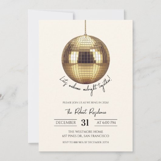 Disco bal Nieuwjaarsfeest  Kaart (Voorkant)