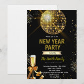 Disco Bal Nieuwjaarsuitnodiging Kaart (Voorkant / Achterkant)