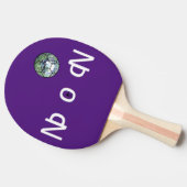 Disco bal op paarse Ping Pong Paddle pitch lijnen Tafeltennisbatje (Zijkant)