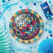 Disco bal papier borden! papieren bordje (Feest)