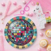 Disco bal papier borden! papieren bordje (Feest)
