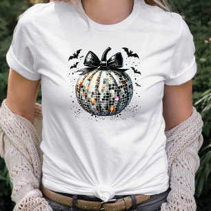 Disco Bal Pompoen Coquette Zwarte Strik Tri-Blend Shirt