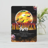 Disco Bal Pompoen Spooky Halloween Kaart (Staand voorkant)
