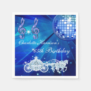 Disco Bal, Prinses Koets & Paarden 65e Verjaardag Servetten