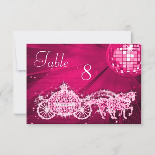 Disco Bal, Prinses Koets & Paarden Dubbelzijdig Kaart (Voorkant)