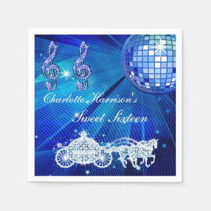Disco Bal, Prinses Koets & Paarden Sweet 16 Servet