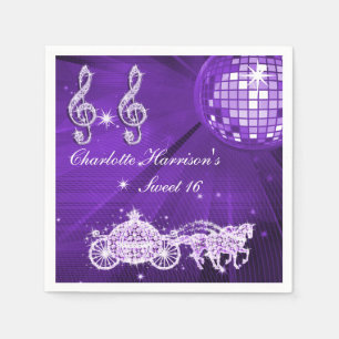 Disco Bal, Prinses Koets & Paarden Sweet 16 Servetten