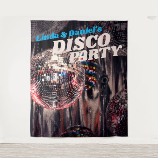 Disco Bal Retro Jaren 70 | Feest Achtergrond Wandkleed (Voorkant)