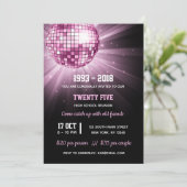 Disco bal roze kaart (Staand voorkant)