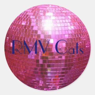 disco bal roze, RMV Katten Ronde Sticker