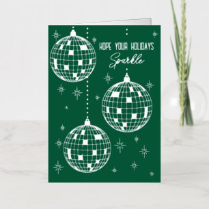 Disco Bal Sieraad Mooie Moderne Vormgeving Folie Feestdagenkaart